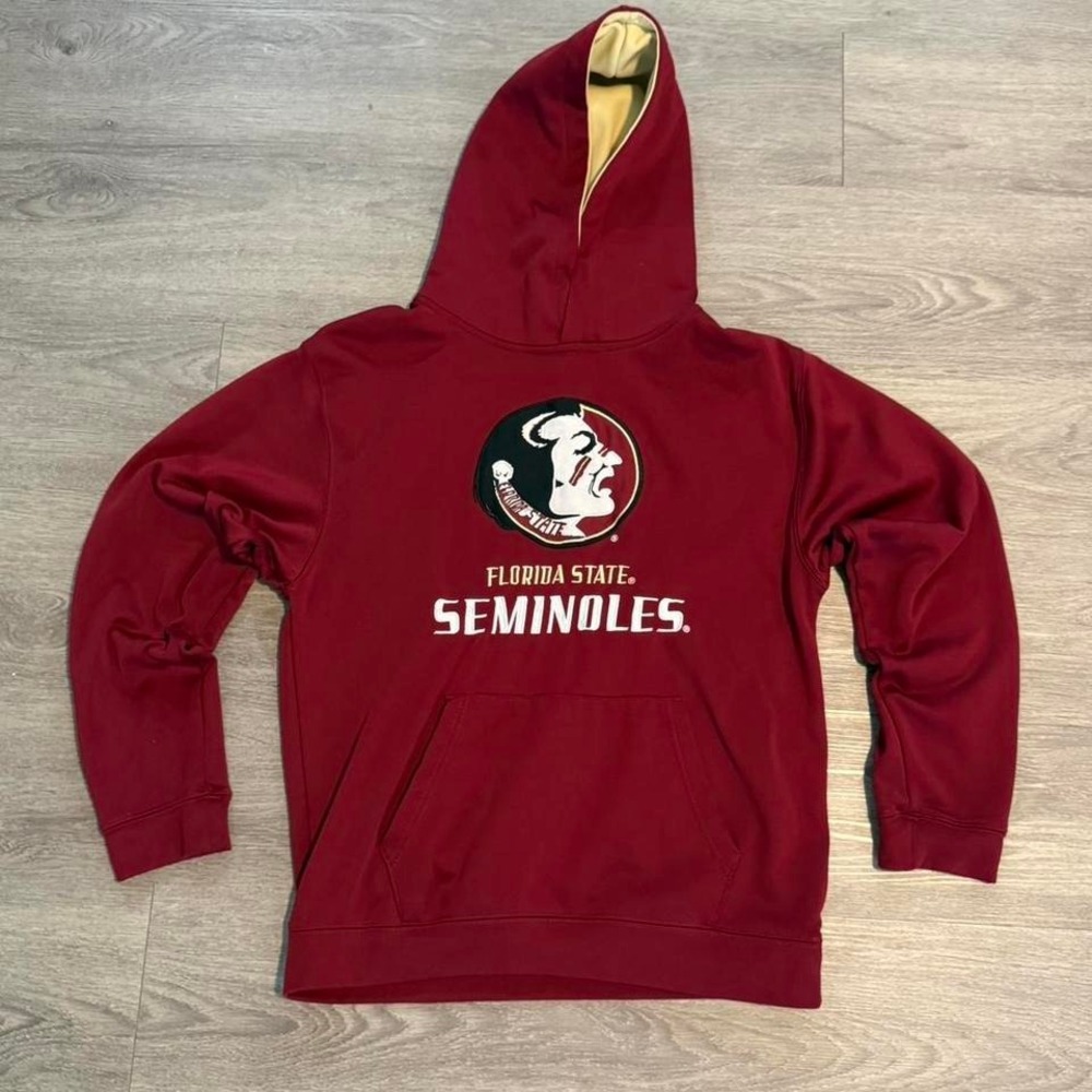 Florida State Seminoles FSU Hoodie Youth XL Garnet Colosseum Gold Lined Hood